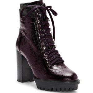 NIB VINCE CAMUTO Grape Leather Combat Boot…